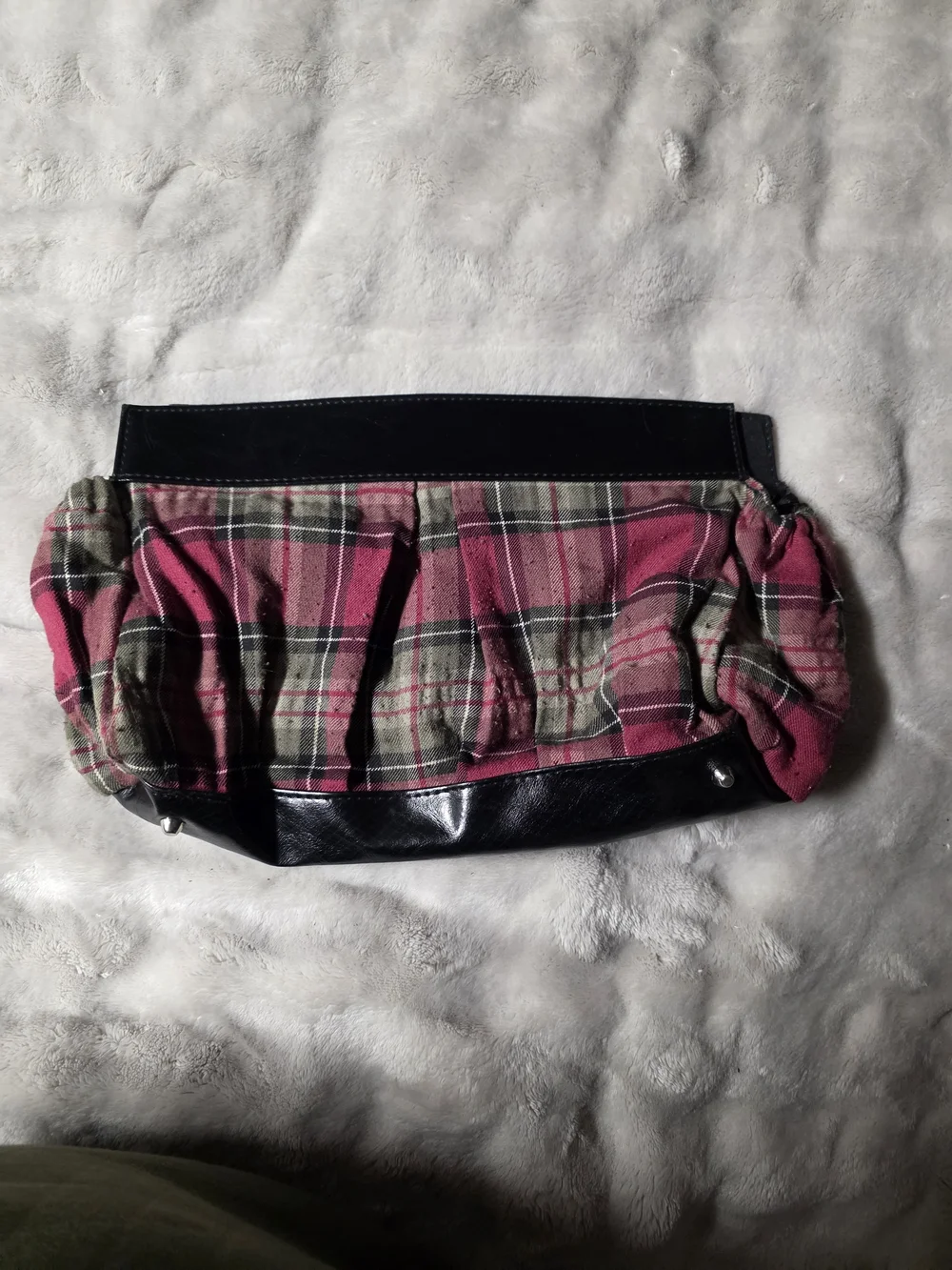 🎈5/$25- Miche Black Leather Trim Pink Plaid Small. **Shell Only**🎈